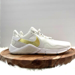 Nike Legend Essential 2 White Running Shoes Women' Sz 10.5 White/Gold CQ9545-010